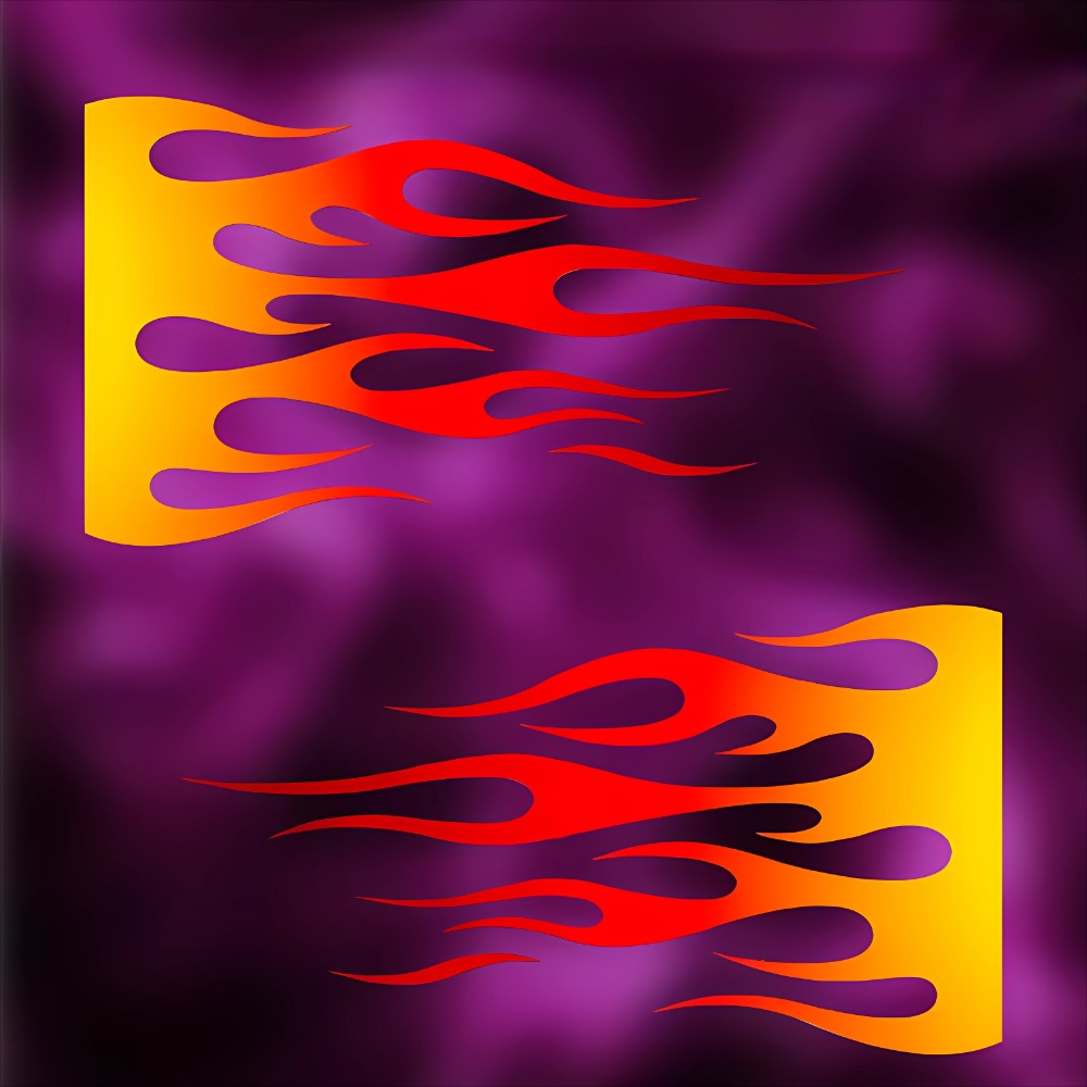 Flame Motorcycle Stickers Wate - Scooter Helmet Set ulasan dan harga