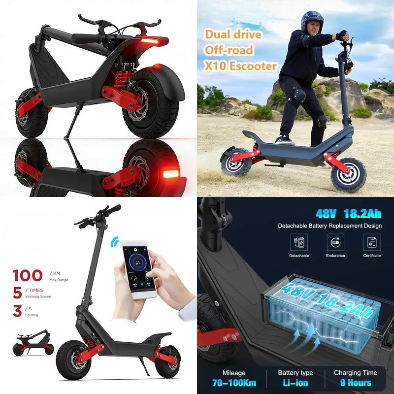 Powerful 2000W Dual Motor X10  - Electric Scooter Adults ulasan dan harga